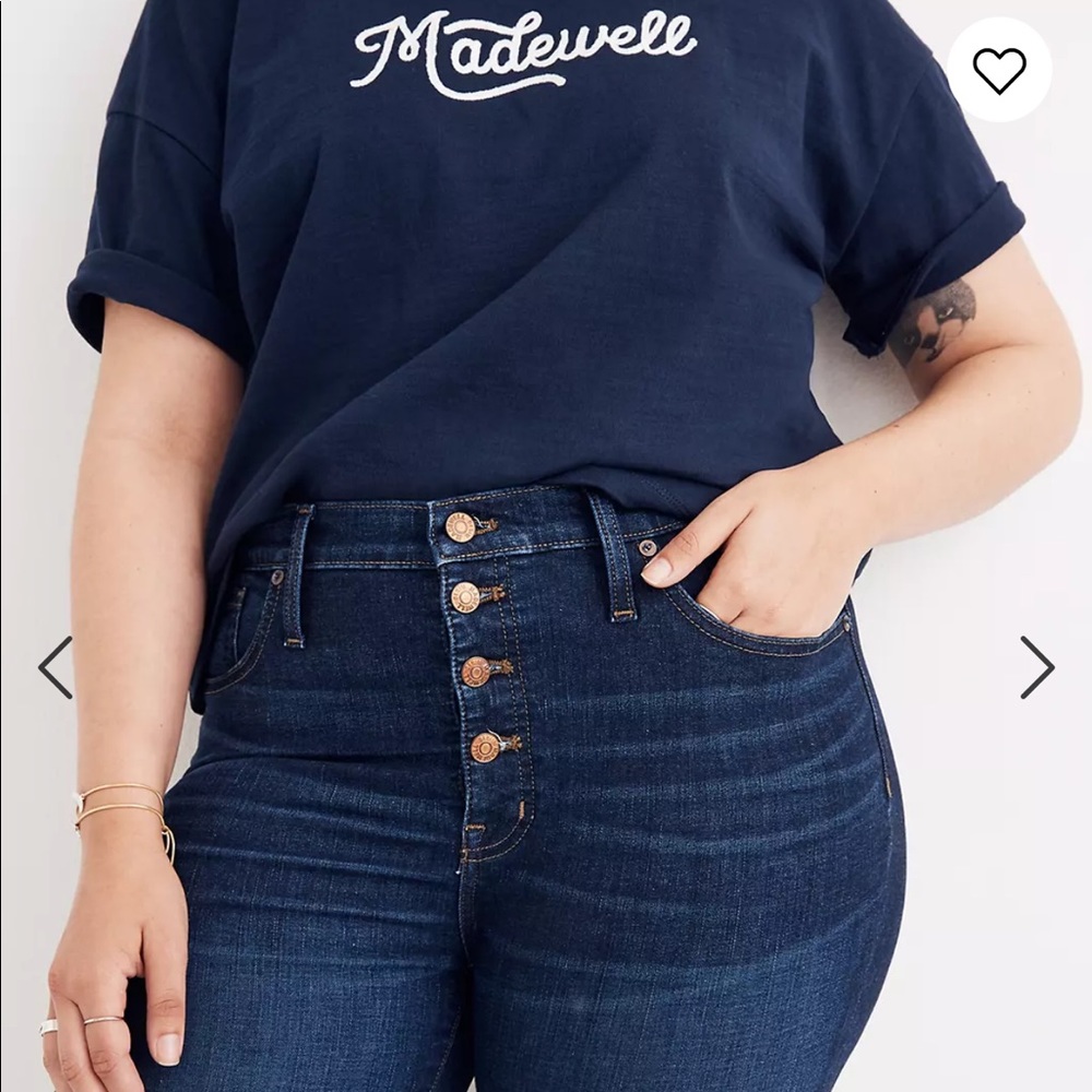 Madewell high rise skinny jeans dark wash button fly